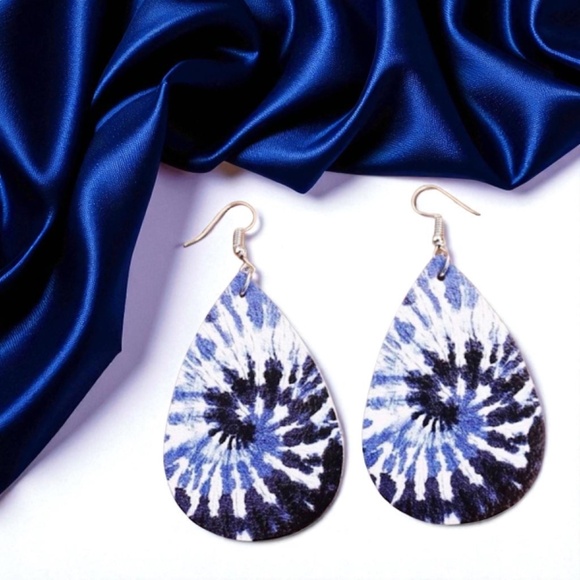 Blue Tie Dyed Teardrop Earrings – Chill Vibes Only 💙 NWT Jewelry - Picture 9 of 10